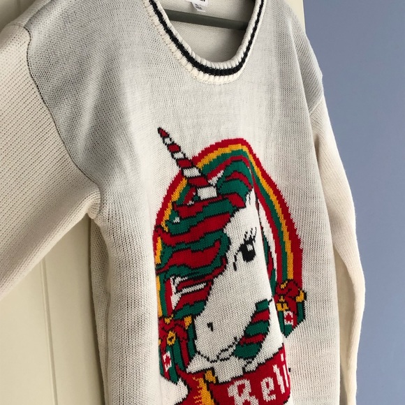 Unicorn Holiday Believe  Size XL Sweater NWT. - Picture 2 of 8
